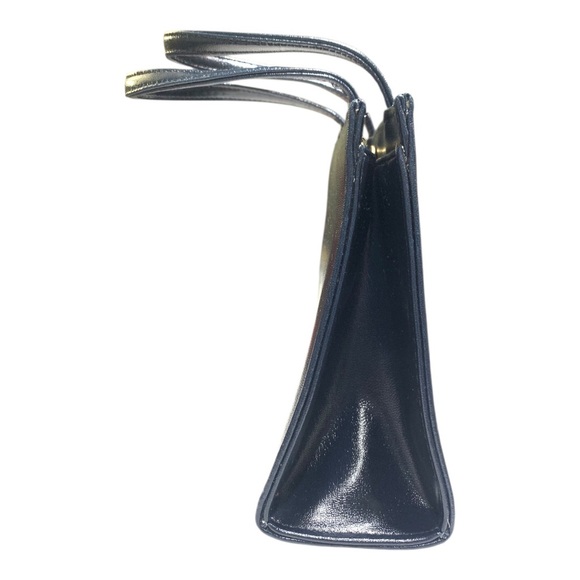 Vintage Navy Blue Structured Top-Handle Purse - Picture 7 of 14